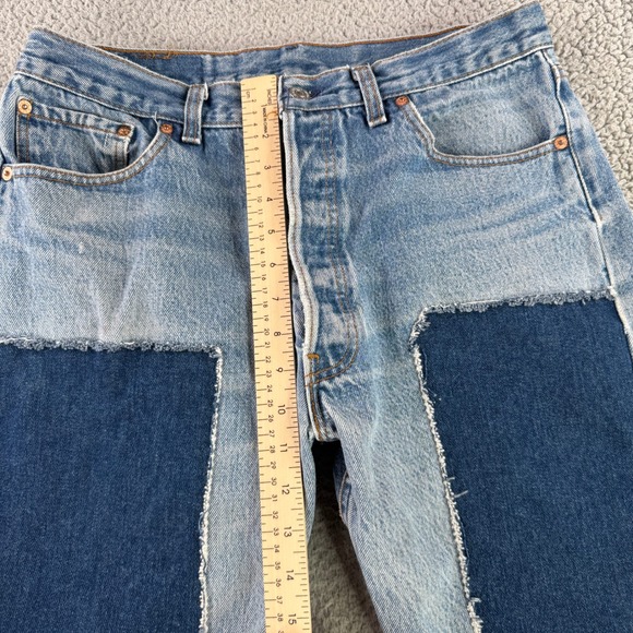 Vintage Levi's 501 Jeans Mens 36x34 Blue 90s Made in USA Custom Knee Patch Denim - Picture 5 of 11